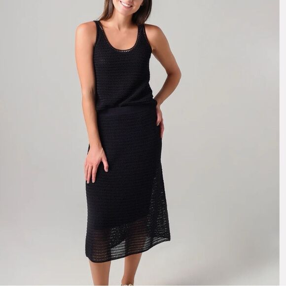 Vince Black Cotton Blend Crochet Tank XS - Picture 3 of 7